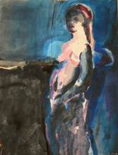 Blue and Pink Figure, Copyright 2009, Gail Chadell Nanao